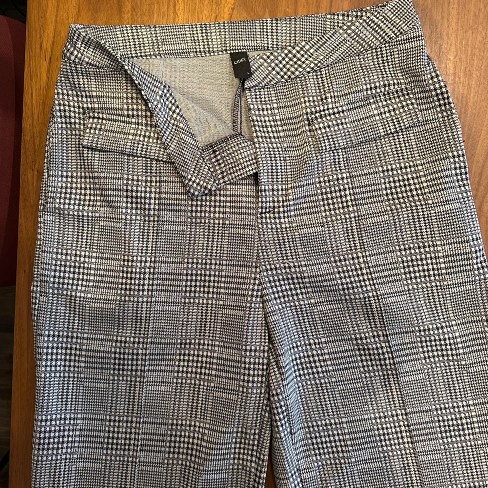 Cider Black and White Plaid Trousers